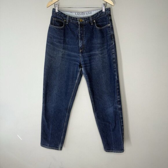 Lands' End Denim - Lands End High Rise Tapered Jeans Classic Denim Straight Leg Women’s Size 12